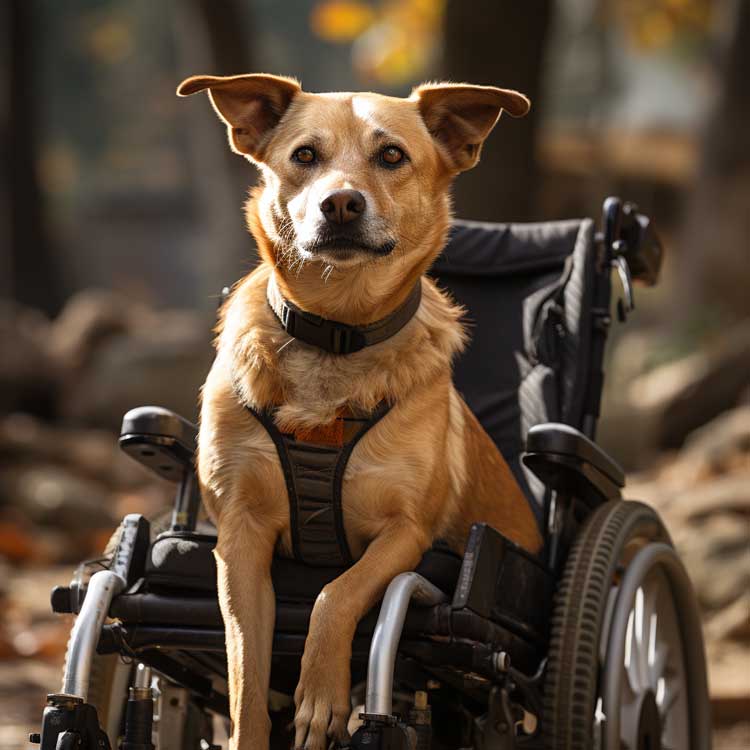 Hund im Rollstuhl